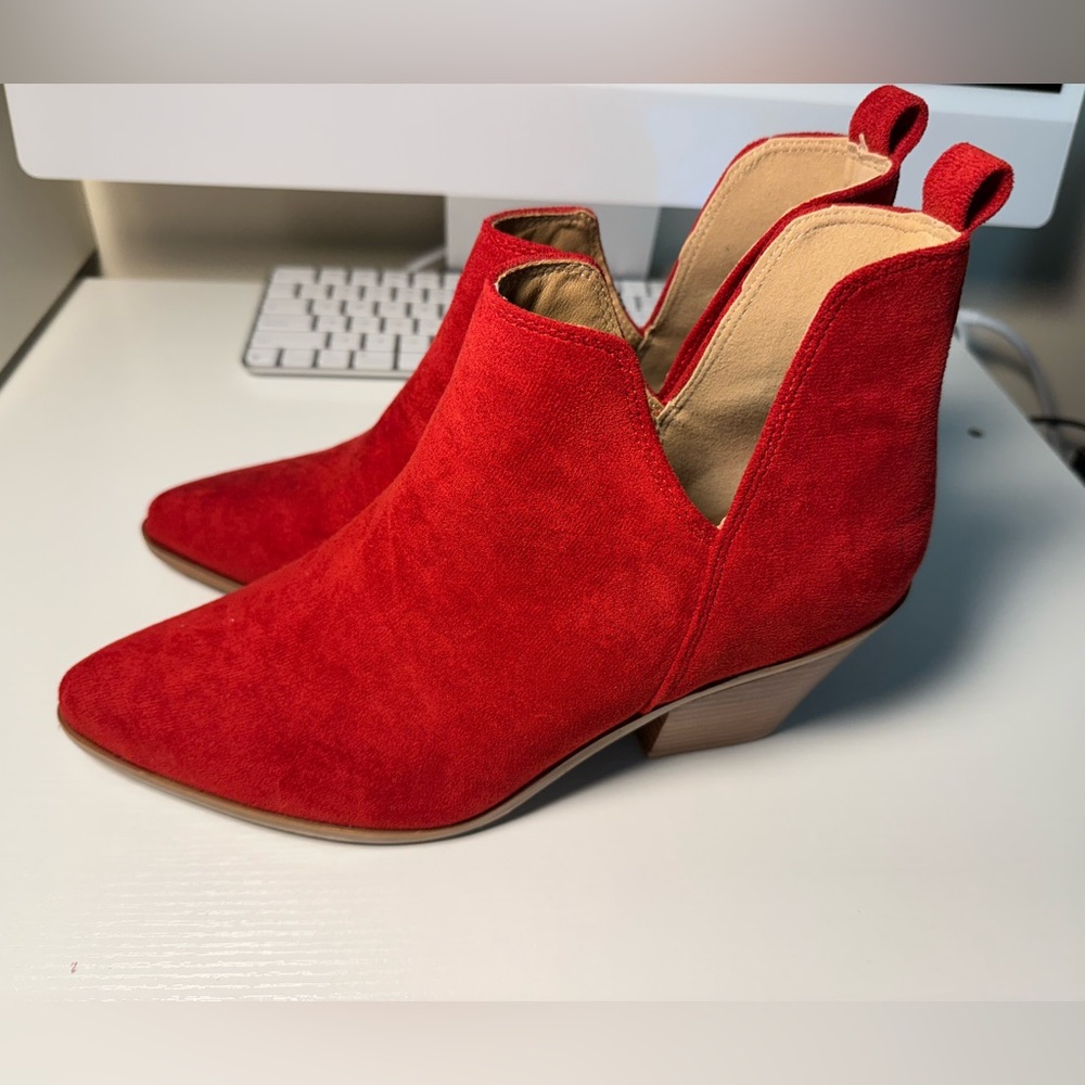Corkys Hey Girl Sassy Pants Bootie in Red Suede
